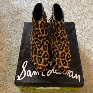 Sam Edelman Edith Leopard Brahma booties. Size 6.5